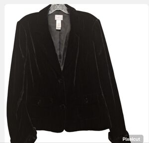 Holiday Party Emma James Velvet Jacket Blazer Black Size 16
